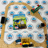 Logan and the Big Blue Engines Set with Trains and Book (See Notes) Wooden - Used