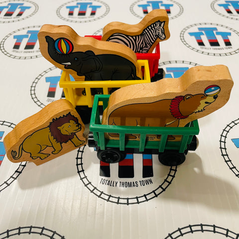 Circus Train with Elephant, Lion, Bear and Zebra Wooden - Used