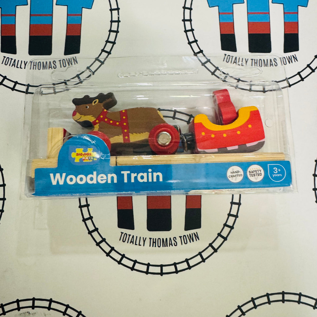 Bigjigs Rail Traîneau Du Père Noël Avec Rennes – Set De 3 Pièces, Jouet En Bois Dès 3 Ans