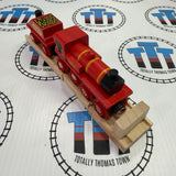 Big Red Engine with Track and Buffer BIGJIGS Rail Wooden - New in Box