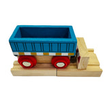 Wagon Blue with Buffer and Track Wooden - New in Box