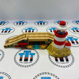 Lighthouse & Drawbridge with Lights and Sound #1 Drawbridge DOESN’T work Wooden - Used