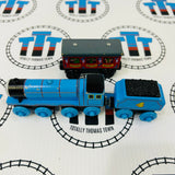 Logan and the Big Blue Engines Set with Trains and Book (See Notes) Wooden - Used