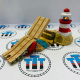 Lighthouse & Drawbridge with Lights and Sound #1 Drawbridge DOESN’T work Wooden - Used