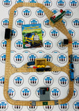 Logan and the Big Blue Engines Set with Trains and Book (See Notes) Wooden - Used