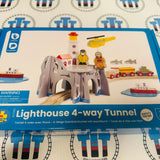 Lighthouse 4 Way Tunnel with Lighthouse, 2 People, House and Helicopter BIGJIGS Rail Wooden - New in Box