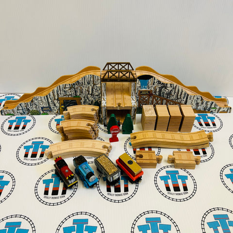 Gold Mine Mountain Set with Trains (No Cranky/Marked Track) Wooden - Used