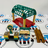 Knapford Station with Coach (Unpainted) & Accessories (Thomas Wood Mattel) Newer Track Wooden - Used
