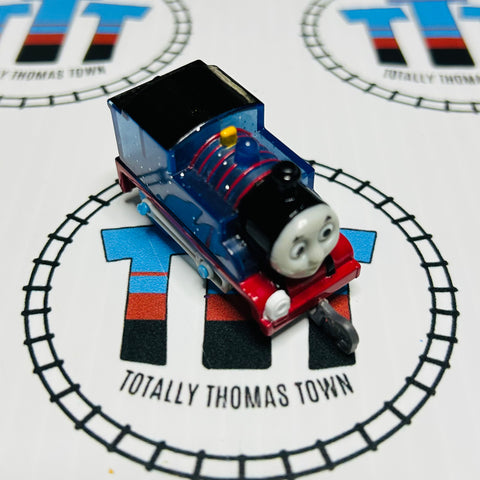 Clear Glitter Thomas Surprised No Stickers Pull Along Capsule Plarail - Used