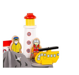 Lighthouse 4 Way Tunnel with Lighthouse, 2 People, House and Helicopter BIGJIGS Rail Wooden - New in Box