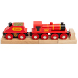Big Red Engine with Track and Buffer BIGJIGS Rail Wooden - New in Box