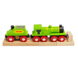 Big Green Engine with Track and Buffer BIGJIGS Rail Wooden - New in Box
