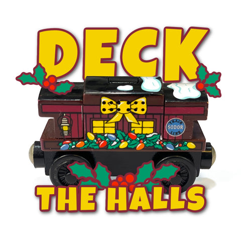 Totally Thomas Town Large Custom Deck the Halls Sticker