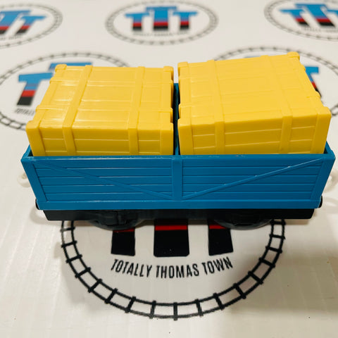 Blue Cargo Car with Moving Cargo Brown or Yellow Cargo (2007) Used - TOMY