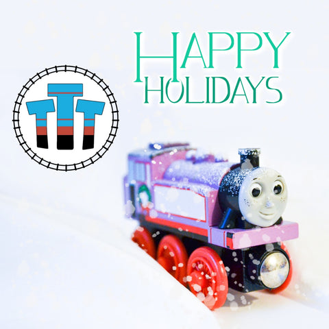 Totally Thomas Town Large Custom Happy Holidays Sticker