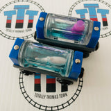 Aquarium Cars Round with Shark and Squid (Learning Curve) Blue or Clear Water Good Condition Wooden - Used