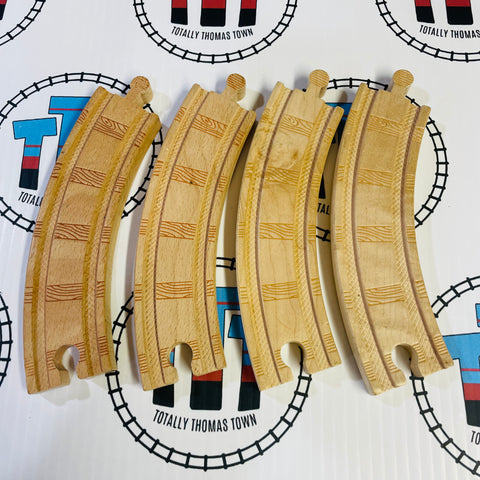6.5" Curved Track 4 Pieces Thomas Brand Wooden - Used