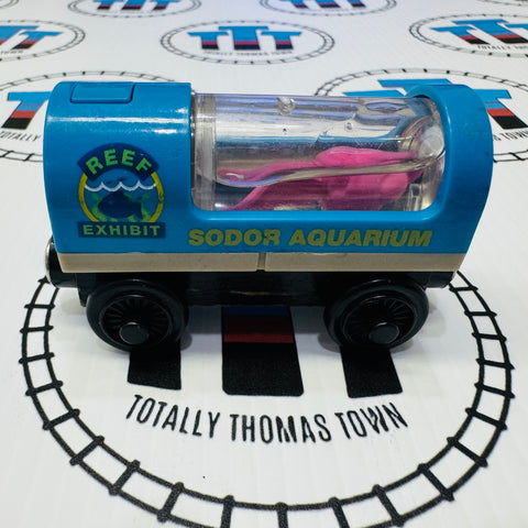 Aquarium Car Round with Squid (Learning Curve) Fair Condition Lights Up Wooden - Used