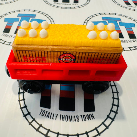 Egg Car Red with Egg Cargo (Mattel) Wooden - Used