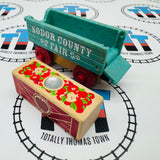 County Fair Car with Apple Cargo (Thomas Wood Unpainted Mattel) Good Condition Wooden - Used