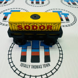 Cargo Car Black with Yellow and Red Cargo Fair Condition Wooden - Used
