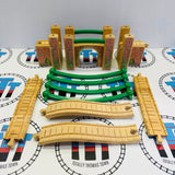 Suspension Bridge with Track Rare #2 Ripped/Peeling Stickers Clickity Clack Wooden - Used