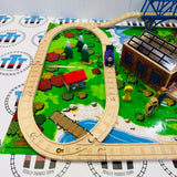 A Day at "The Works" Set #1 (Writing On ALL Trains, Stations, Track, Accessories) Missing Signals/Red House Peeling Sticker Wooden - Used