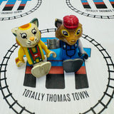 BRIO Richard Scarry Busytown Figure Pack Mr. Fixit (missing ear) and Huckle Cat Damaged Brittle Heads - Used