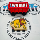 Train de cirque en bois avec lion - Occasion