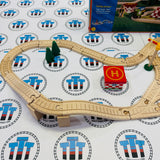 Sodor Airfield Set with Duck (Writing on Bottom), Flatbed and Tiger Moth (2001) Clickity Clack Wooden - Used in Marked Box