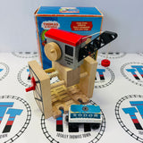 Sodor Cargo Crane (2000) with Cargo Car (1997 Fair Condition Chipping Paint) Clickity Clack Wooden - Used in Box
