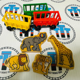 Circus Train with Elephant, Lion, Tiger and Giraffe Fair Condition Wooden - Used