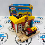 Sodor Service Station with Lorry 2 (Writing on Bases/Missing Ramp) Wooden - Used in Box