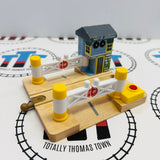 Deluxe Railroad Crossing with Lights and Sound #3 Fair Condition Chipping Paint Wooden - Used