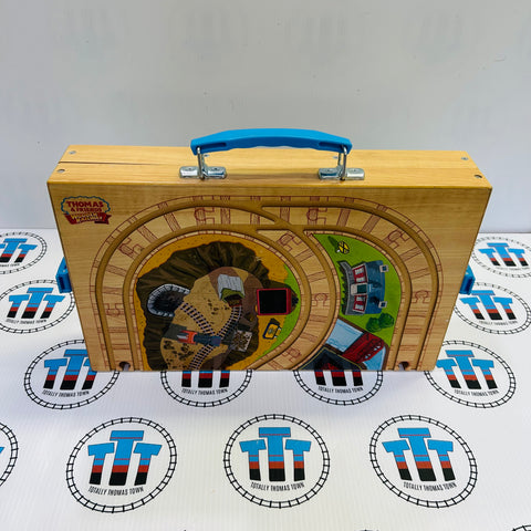 Play and Go Carrying Case (Mattel) Missing Plastic Inserts Wooden - Used