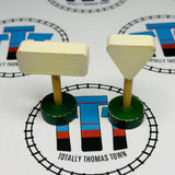 Yield & One Way Signs (Learning Curve 1993) RARE Wooden - Used