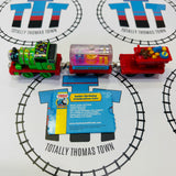 Percy & Sodor Birthday Celebration Cars (2002) Discoloured Water with Character Card Used - Take Along