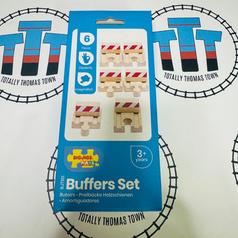 Buffer Set 6 Pieces BIGJIGS Rail Wooden - New in Box