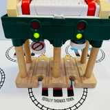 Deluxe Over the Track Signal House Newer Style #2 One Side Does Not Fully Stay Up Wooden - Used