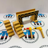 Pedestrian Bridge #1 with 2 Signals and 2 Stairs Small Marks Wooden Used - Thomas