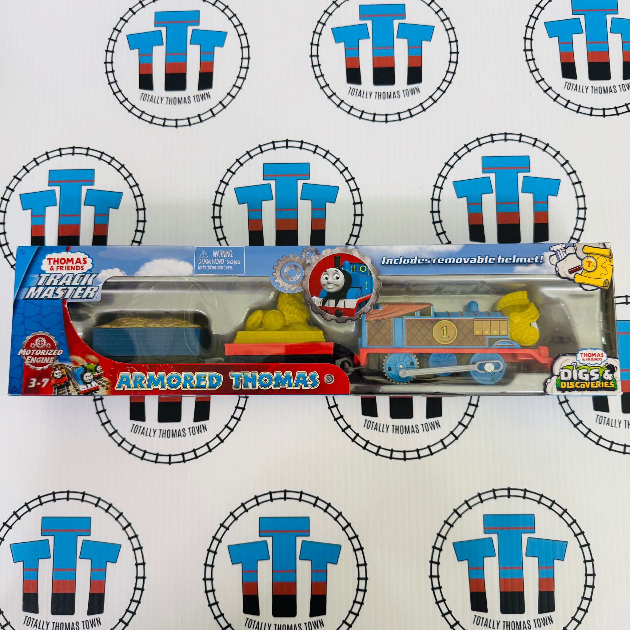 Armored Thomas (Mattel) New in Fair Condition Box - Trackmaster