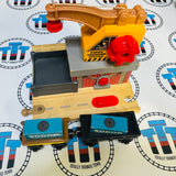 Cargo Transfer Station #2 with 2 Cargo Pieces, 1 Cargo Car, 1 Flatbed and Sound Fair Condition Marked #1 Wooden - Used