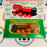 BRIO 33223 Mighty Red Action Battery Locomotive Wooden - New