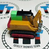 Oliver the Excavator with Treads No Stickers Missing Red Bar Pull Along Capsule Plarail - Used