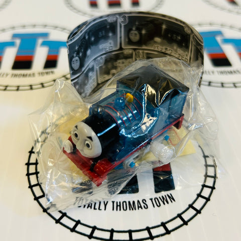 Clear Glitter Thomas Newer Face Capsule Plarail Wind Up with Stickers - New