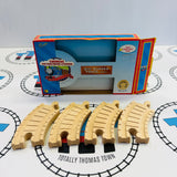3.5" Curved Track #2 Vintage Clickity Clack 4 Pieces Wooden - Used in Box