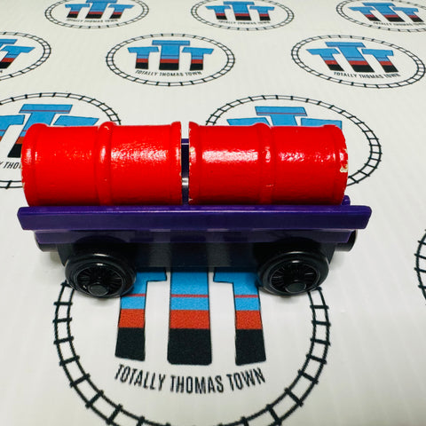 Purple Barrel Car with Red Oil and Petrol Barrels Wooden - Used