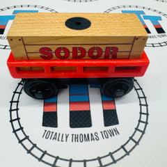 Cargo Car Red or Orange with Tan Cargo Wooden - Used