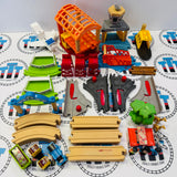 Busy Island Set #1 Complete Fair Condition/Marked Track with Thomas, Passenger Coach, Cargo Car and Jeremy (Thomas Wood Mattel) - Used