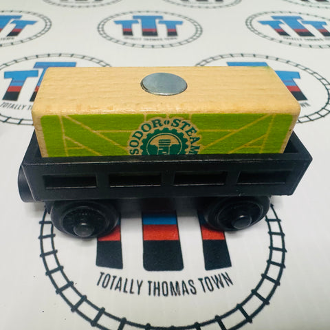 Cargo Car Black with Steam Works Cargo Car Wooden - Used